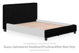 Zuraleus - Queen Upholstered Headboard/Footboard/Roll Slats - Black - Simple Home Plus