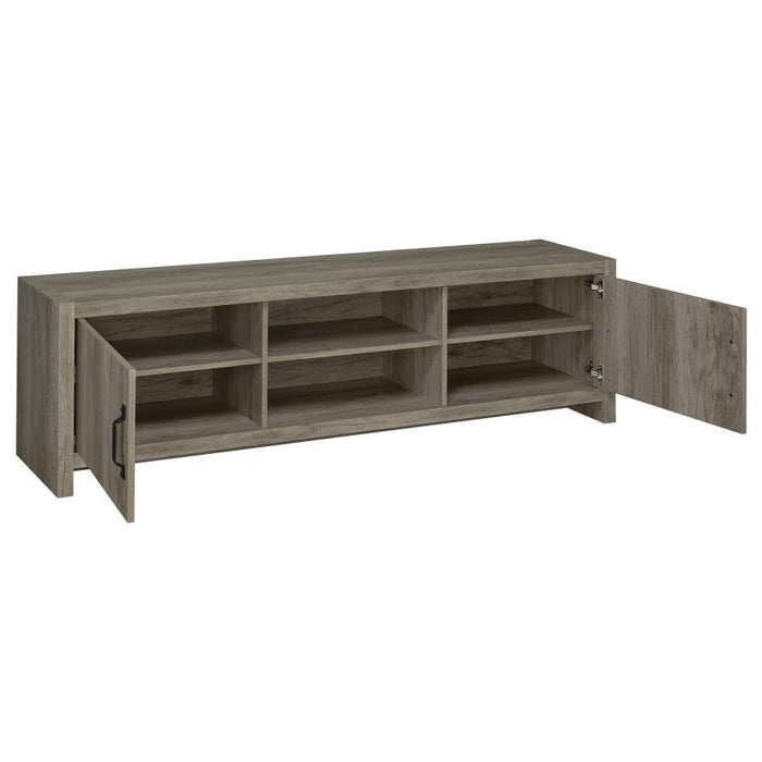 Burke - 2 Door Engineered Wood TV Stand - Gray Driftwood - Simple Home Plus