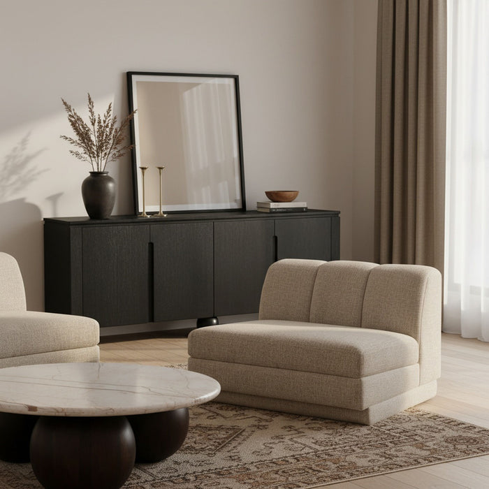 Modari - Fabric Upholstered Armless Chair - Simple Home Plus