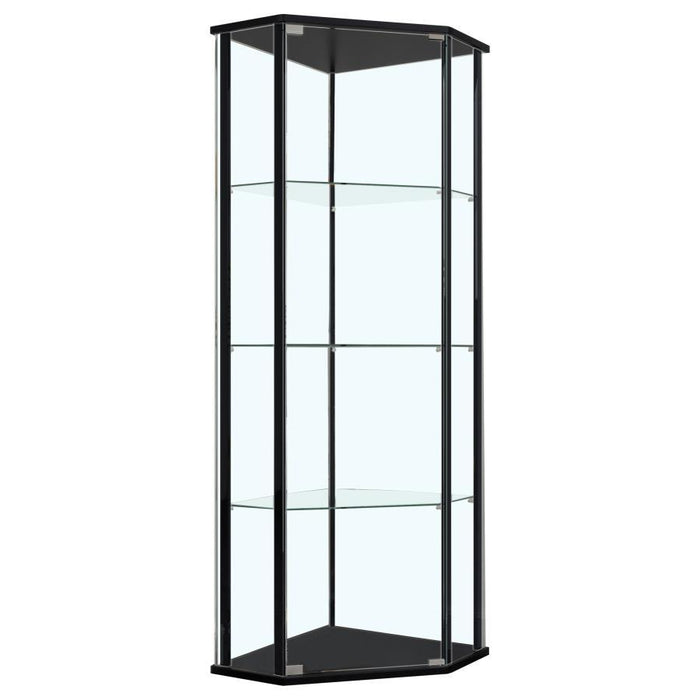 Zenobia - 4-Shelf Curio Cabinet Display Case - Black - Simple Home Plus