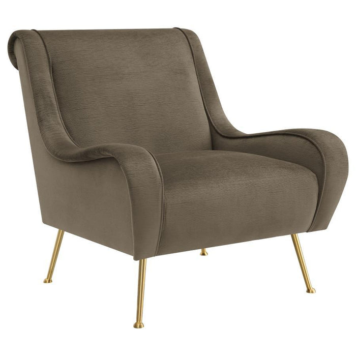 Ricci - Upholstered Saddle Arm Accent Chair - Simple Home Plus