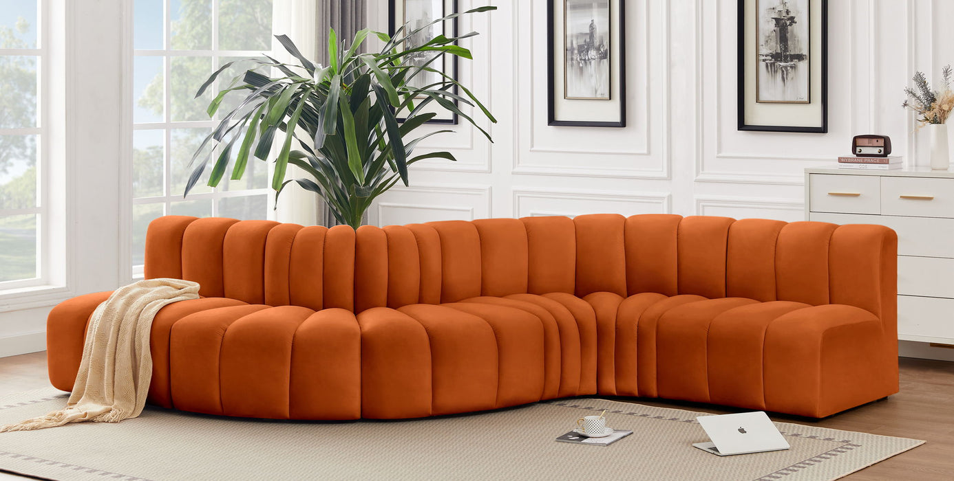 Arc - Velvet 6 Piece Curved Modular Sofa - Simple Home Plus