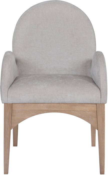 Waldorf - Chenille Dining Arm Chair With Natural Legs - Simple Home Plus