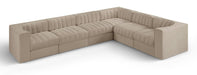 Rummi - Velvet Performance Fabric Upholstered 6 Piece Modular Sectional (With 3 Corner Chairs) - Simple Home Plus