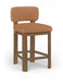 Paloma - Faux Leather Upholstered Counter Stool (Set of 2) - Brown Frame - Simple Home Plus