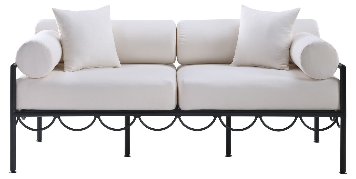Portofino - Resilient Water Repellent Fabric 69.75" Upholstered Outdoor Patio Loveseat - Simple Home Plus