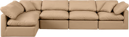 Indulge - Faux Leather 5 Piece Modular Sectional - Tan - Simple Home Plus