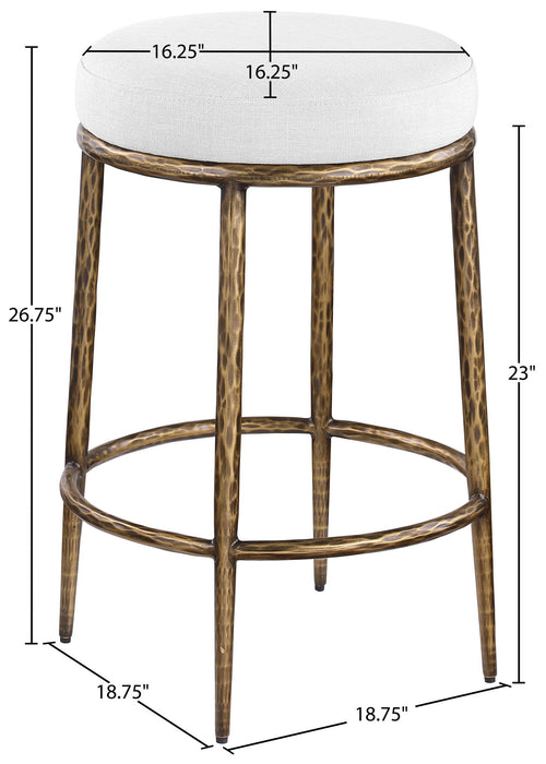 Ferro - Upholstered Backless Counter Stool With Brushed Gold Base - Simple Home Plus