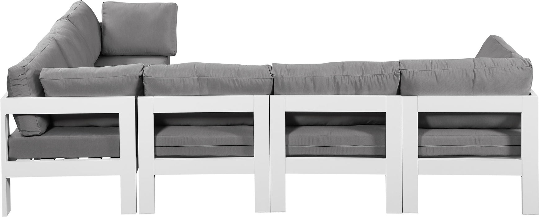 Nizuc - Outdoor Patio 6 Piece Modular Sectional With White Frame - Simple Home Plus