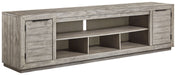 Naydell - Gray - XL TV Stand w/Fireplace Option - Simple Home Plus