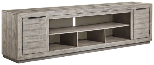 Naydell - Gray - XL TV Stand w/Fireplace Option - Simple Home Plus