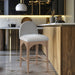 Waldorf - Chenille Stool With Natural Legs - Simple Home Plus