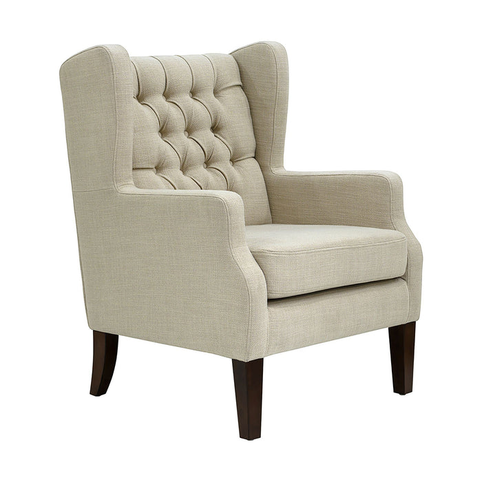 Maxwell - Button Tufted Wing Chair - Linen - Simple Home Plus