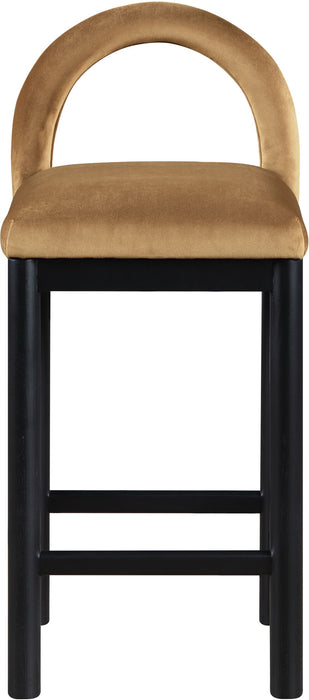 Conrad - Velvet Counter Stool With Black Legs - Simple Home Plus