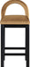 Conrad - Velvet Counter Stool With Black Legs - Simple Home Plus