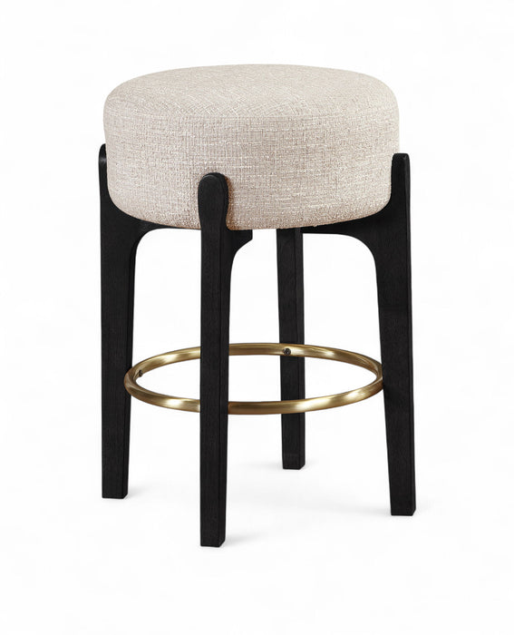 Torino - Backless Counter Stool With Brushed Black Base (Set of 2) - Simple Home Plus