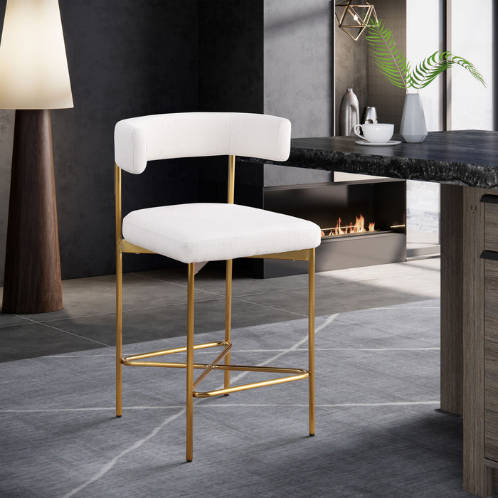 Rivage - Durable Stool With Gold Frame (Set of 2) - Simple Home Plus