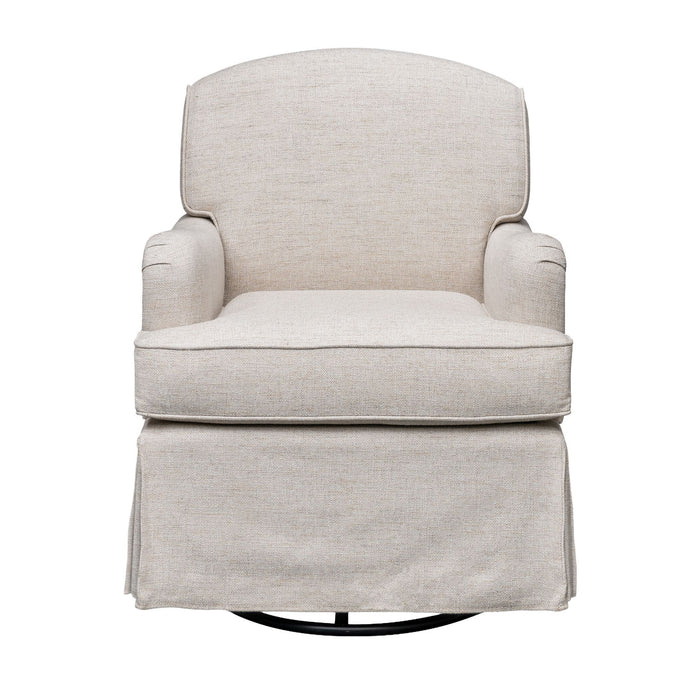 Melody - One Size Swivel Glider Skirted Armchair - Cream - Simple Home Plus