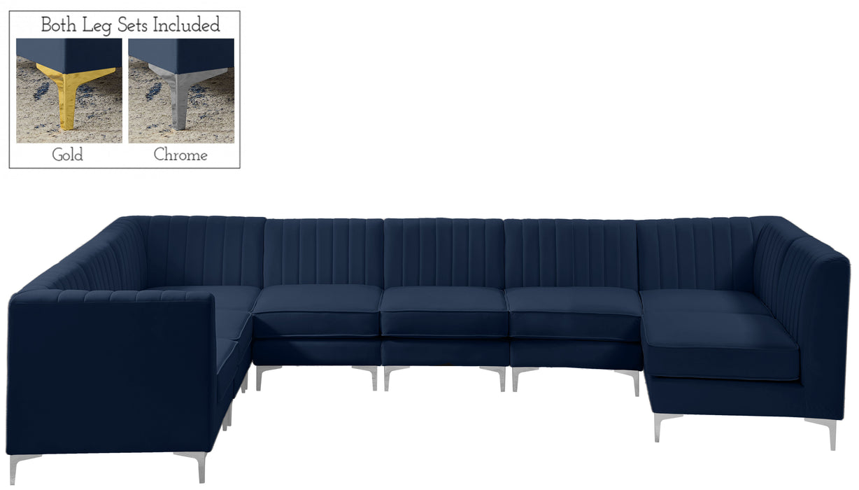 Alina - 8 Piece Velvet Modular Sectional - Simple Home Plus