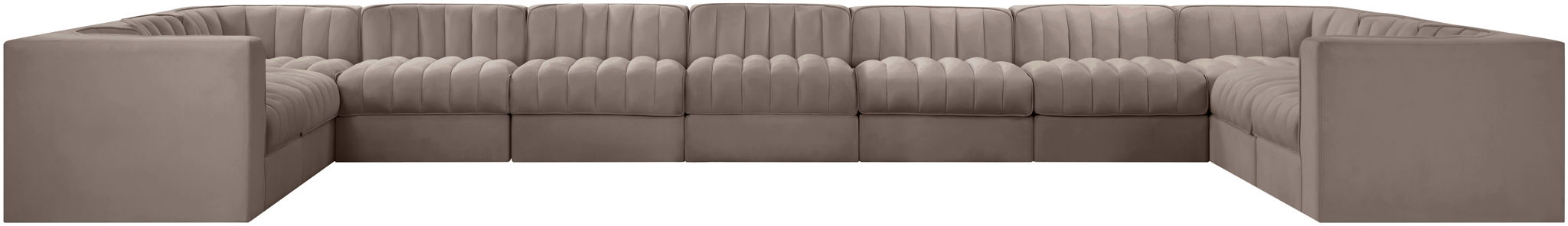 Rummi - Velvet Performance Fabric Upholstered 11 Piece Modular Sectional - Simple Home Plus