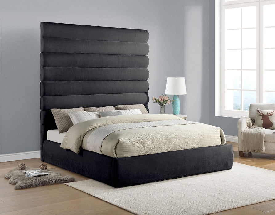 Adam - Chenille Fabric Bed With 89" Headboard - Simple Home Plus
