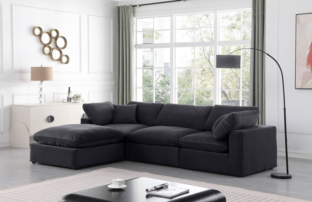 Comfy - 4 Piece Velvet Modular Sectional With Chaise - Simple Home Plus