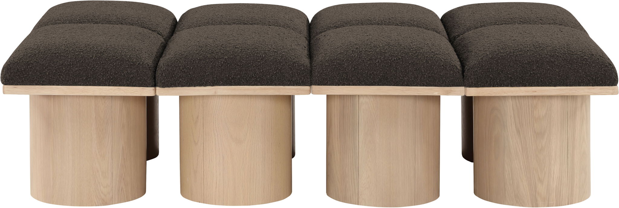 Pavilion - 8 Piece Modular Bench With Natural Base - Simple Home Plus