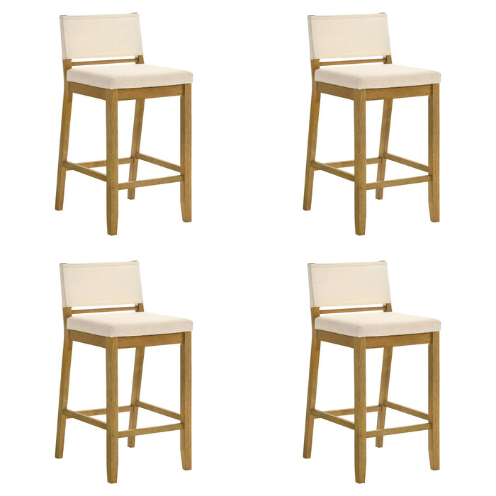 Yaneli - Contemporary Natural Wood Bar Height Kitchen Bar Stool - Simple Home Plus