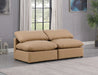 Indulge - Faux Leather 2 Piece Modular Armless Sofa - Tan - Simple Home Plus