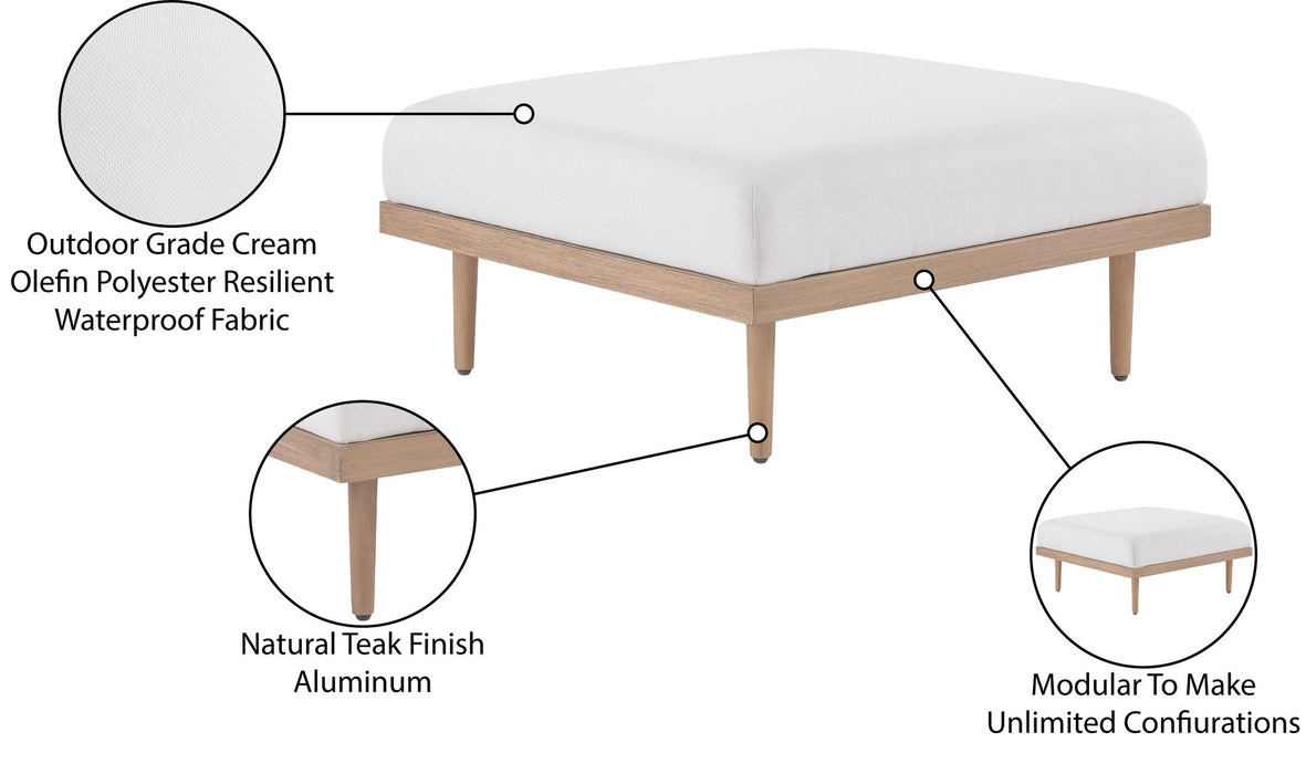 Laguna - Resilient Water Resistant Fabric Upholstered Outdoor Patio Modular Ottoman - Simple Home Plus