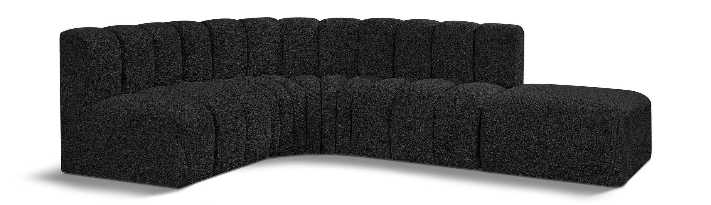 Arc - Boucle Fabric 5 Piece Corner Modular Sofa - Simple Home Plus