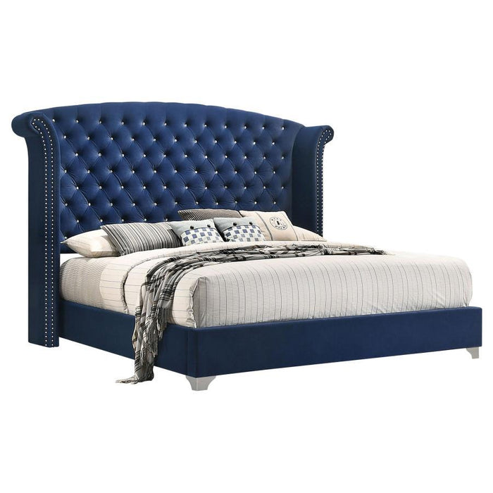 Melody - Upholstered Wingback Bed - Simple Home Plus