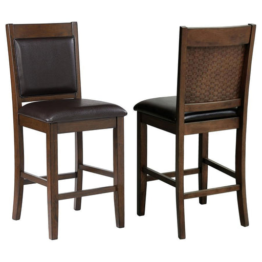 Dewey - Upholstered Counter Chair (Set of 2) - Walnut - Simple Home Plus