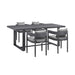 Menorca - Outdoor Patio 5-Piece Dining Table Set In Aluminum With Gray Cushions - Simple Home Plus