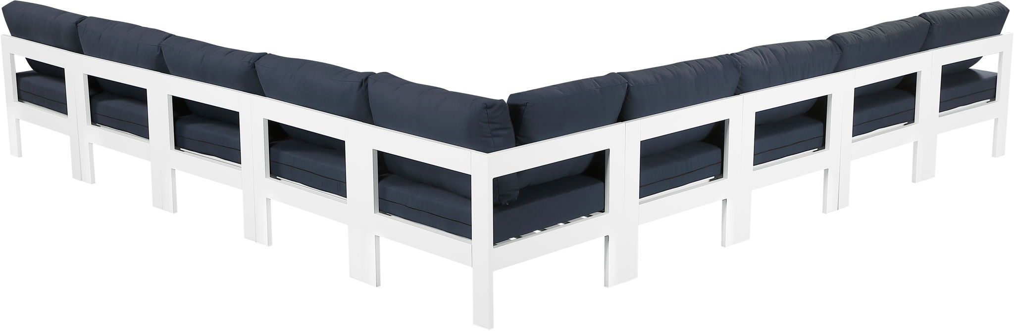 Nizuc - Outdoor Patio 9 Piece Modular Sectional With White Frame - Simple Home Plus