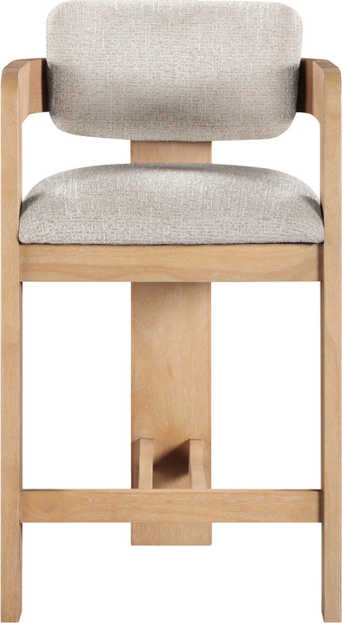 Sacha - Linen Stool With Natural Base - Simple Home Plus
