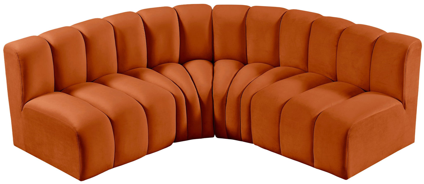 Arc - Velvet 4 Piece Corner Modular Sofa - Simple Home Plus