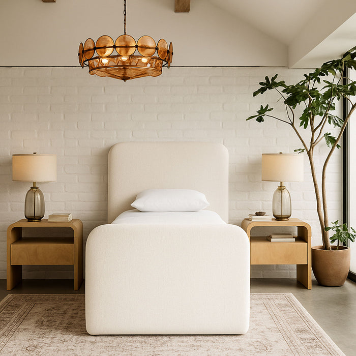 Fira - Linen Textured Fabric Upholstered Bed - Simple Home Plus