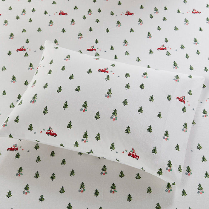 Cotton Flannel - Queen Sheet Set - Green Tree Trip - Simple Home Plus