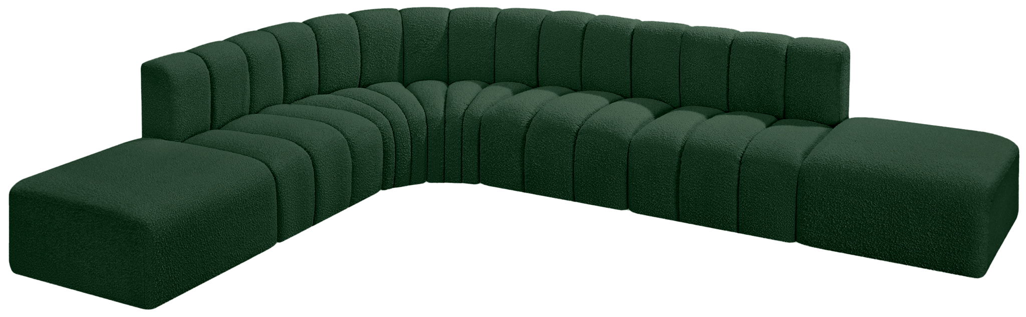 Arc - Boucle Fabric 7 Piece Corner Modular Sofa - Simple Home Plus