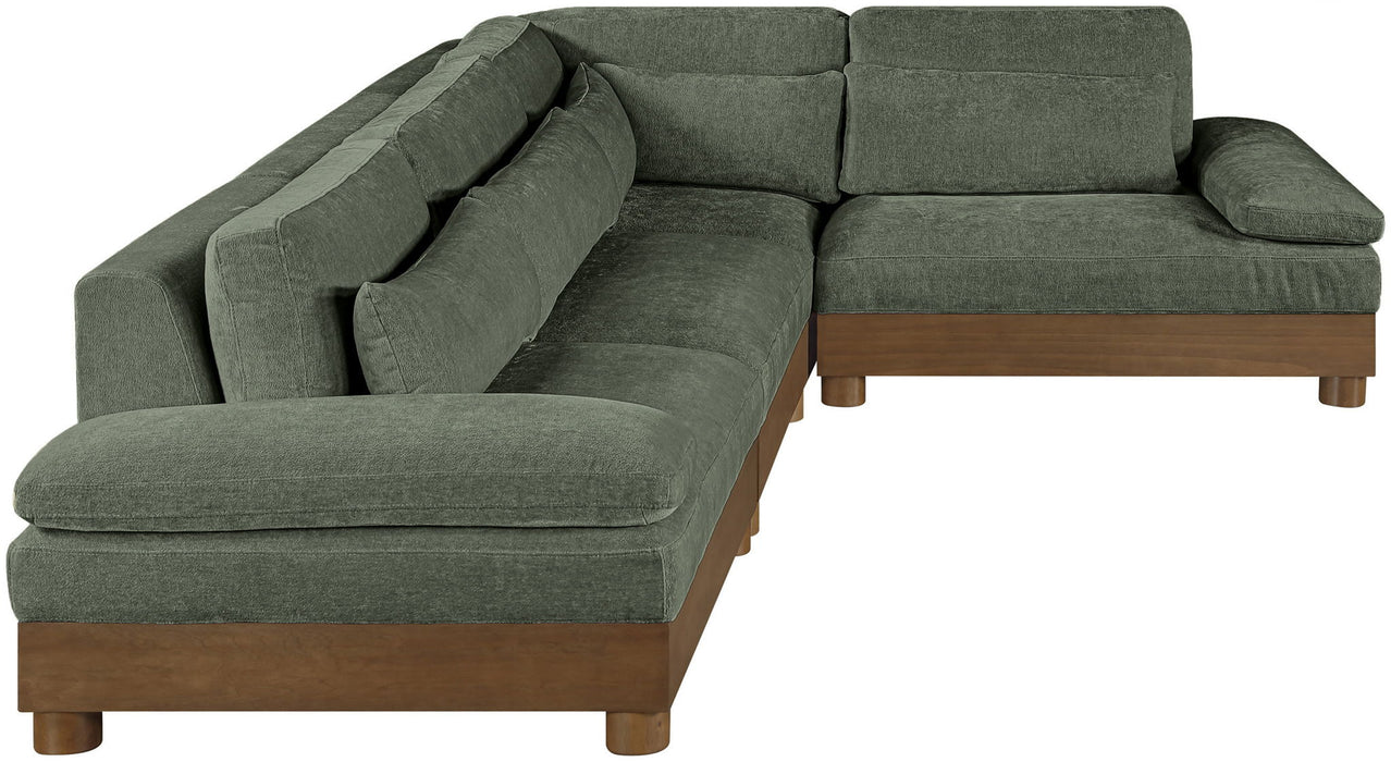 Turin - Chenille Fabric Upholstered Modular Sectional - Green - Simple Home Plus