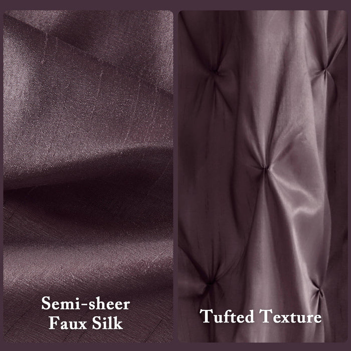 Laurel - Tufted Semi-Sheer Shower Curtain - Plum - Simple Home Plus
