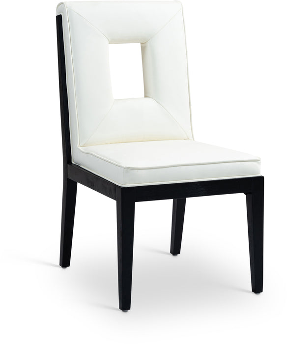 Gwendolyn - Faux Leather Dining Side Chair With Black Frame (Set of 2) - Simple Home Plus