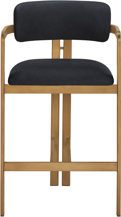 Aurum - Vegan Leather Upholstered Counter Stool With Brushed Brass Base - Simple Home Plus