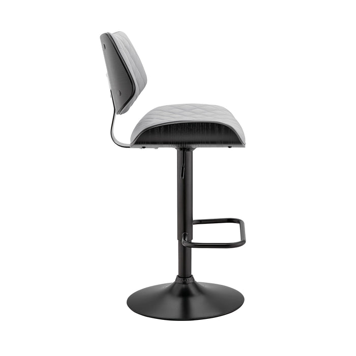 Leland - Adjustable Bar Stool - Gray / Black - Simple Home Plus