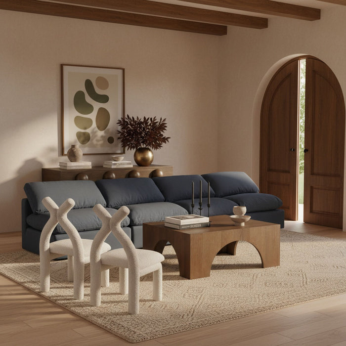 Indulge - Linen 4 Seat Modular Armless Sofa - Simple Home Plus