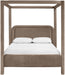 Salina - Velvet Upholstered Bed - Taupe - Simple Home Plus