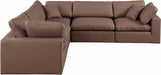 Comfy - 5 Piece Faux Leather Modular Corner Sectional - Simple Home Plus