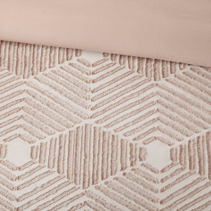 Ellipse - King Comforter Set - Blush - Simple Home Plus