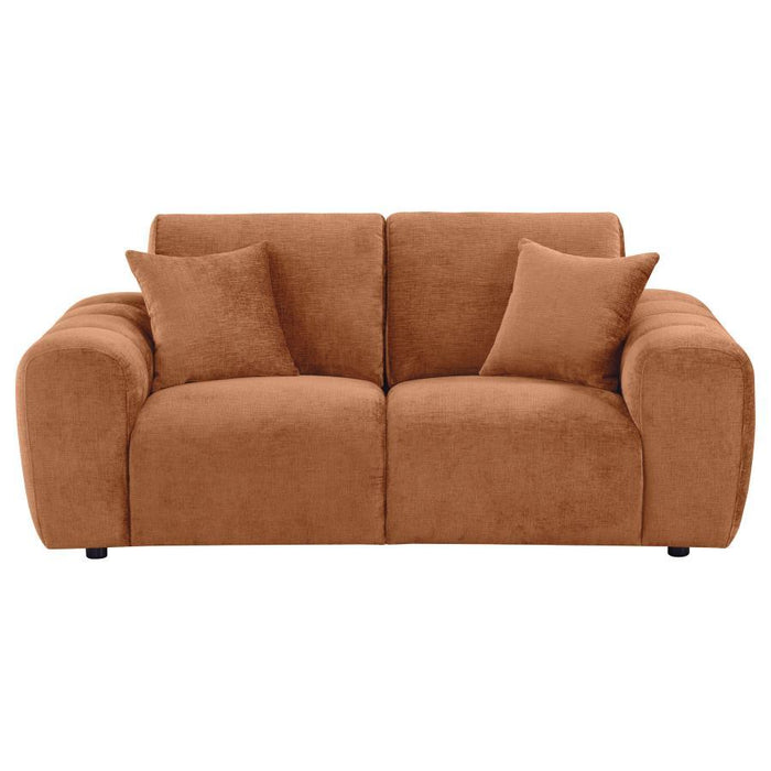 Burnett - Chenille Upholstered Wide Arm Loveseat - Simple Home Plus